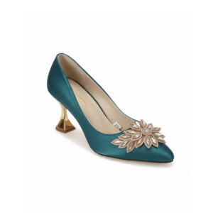 Kara Zini Handmde Slip-On Blue Dianne High Heels For Women
