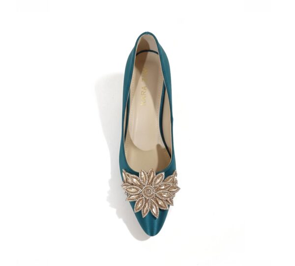Kara Zini Handmde Slip-On Blue Dianne High Heels For Women - Image 3